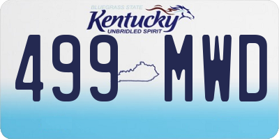KY license plate 499MWD