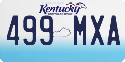 KY license plate 499MXA