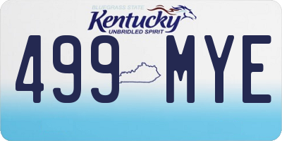 KY license plate 499MYE