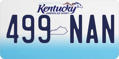 KY license plate 499NAN