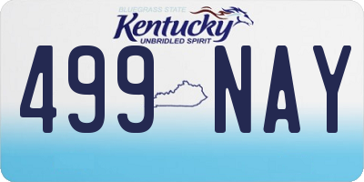 KY license plate 499NAY