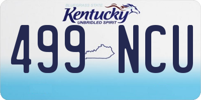 KY license plate 499NCU