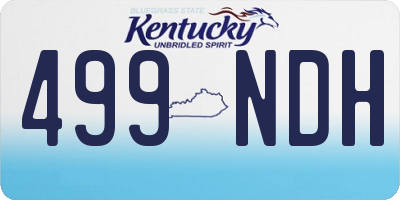 KY license plate 499NDH
