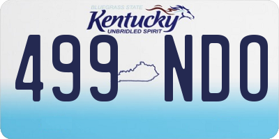 KY license plate 499NDO