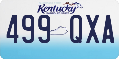 KY license plate 499QXA