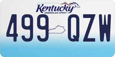 KY license plate 499QZW