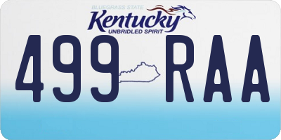 KY license plate 499RAA