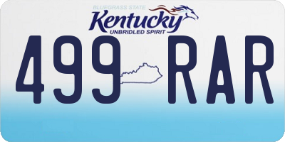 KY license plate 499RAR