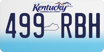 KY license plate 499RBH