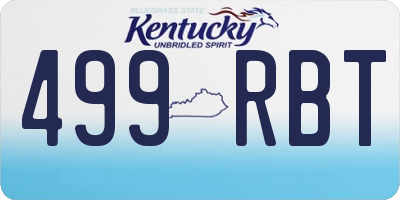 KY license plate 499RBT