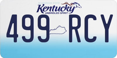 KY license plate 499RCY