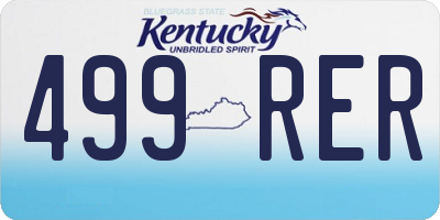 KY license plate 499RER