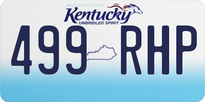 KY license plate 499RHP