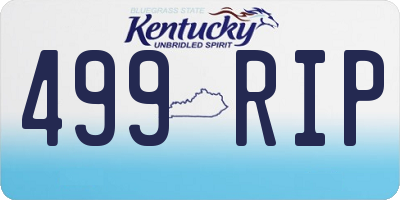 KY license plate 499RIP