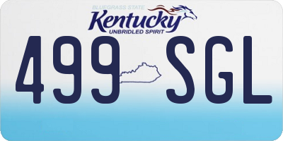 KY license plate 499SGL