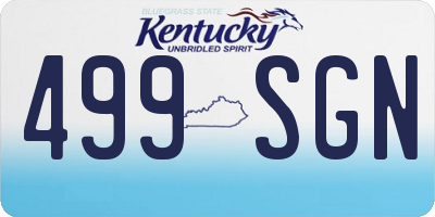 KY license plate 499SGN