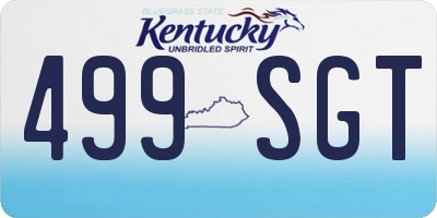 KY license plate 499SGT