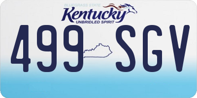 KY license plate 499SGV