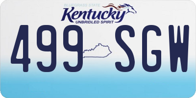 KY license plate 499SGW