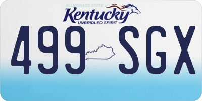 KY license plate 499SGX