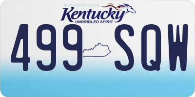 KY license plate 499SQW