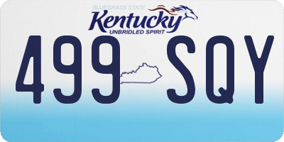 KY license plate 499SQY