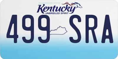 KY license plate 499SRA