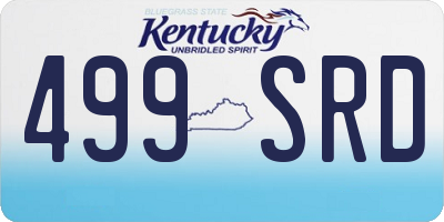 KY license plate 499SRD