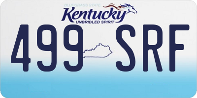KY license plate 499SRF