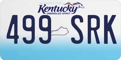 KY license plate 499SRK