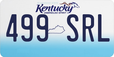 KY license plate 499SRL