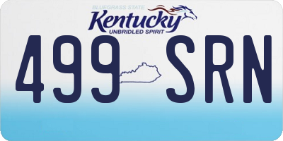 KY license plate 499SRN
