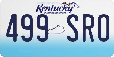 KY license plate 499SRO