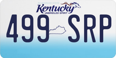 KY license plate 499SRP