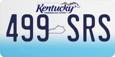 KY license plate 499SRS