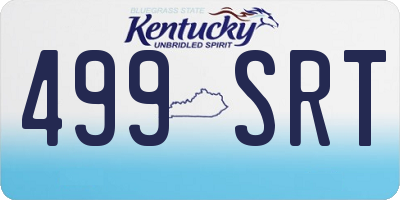 KY license plate 499SRT