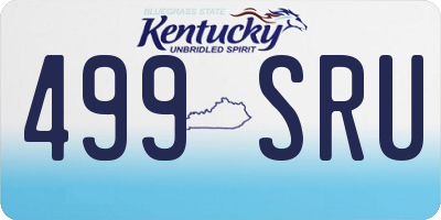 KY license plate 499SRU