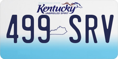KY license plate 499SRV