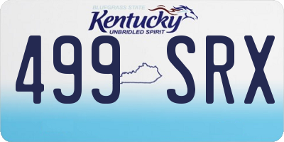 KY license plate 499SRX