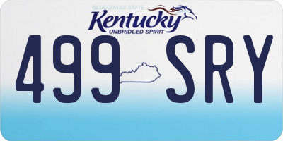 KY license plate 499SRY