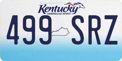 KY license plate 499SRZ