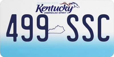KY license plate 499SSC