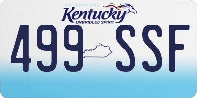 KY license plate 499SSF