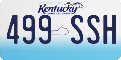 KY license plate 499SSH
