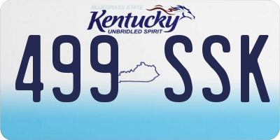 KY license plate 499SSK