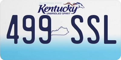 KY license plate 499SSL