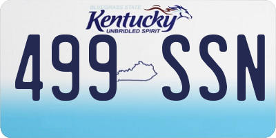 KY license plate 499SSN