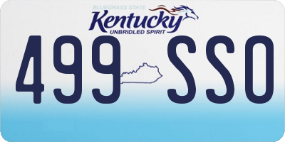 KY license plate 499SSO