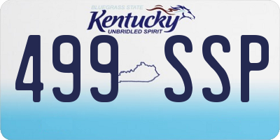 KY license plate 499SSP