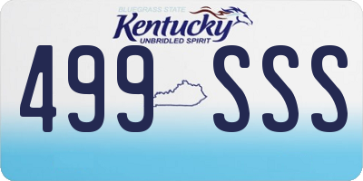 KY license plate 499SSS